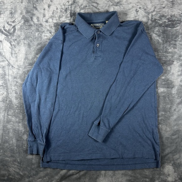 St. John's Bay Other - St John's Bay Sueded Polo Shirt Men's Medium Blue Long Sleeve Casual Soft Suede